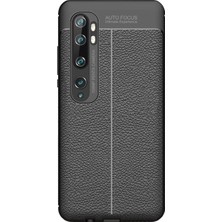 Microcase Xiaomi Mi Note 10 Leather Tpu Silikon Kılıf - Siyah