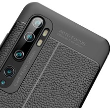 Microcase Xiaomi Mi Note 10 Leather Tpu Silikon Kılıf - Siyah