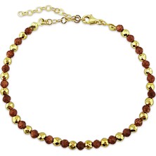 Vaoov Hematit Ve Yıldız Taşı Gümüş Bileklik