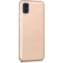 Microsonic Matte Silicone Samsung Galaxy A71 Kılıf Gold