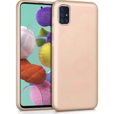 Microsonic Matte Silicone Samsung Galaxy A71 Kılıf Gold