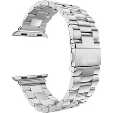 Microsonic Apple Watch Uyumlu Series 3 42mm Metal Stainless Steel Kordon Gümüş