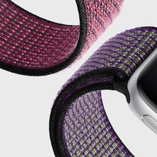 Microsonic Apple Watch Uyumlu Series 5 44mm Hasırlı Kordon Woven Sport Loop Siyah