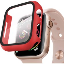 Microsonic Apple Watch Uyumlu Series 3 42mm Kılıf Matte Premium Slim Ekran Koruyuculu Kılıf Kırmızı