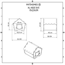 Patihomes Xl Kedi Evi Pencereli- Kedi Kulübesi Bej