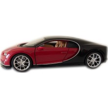 Welly Bugatti Chiron  1/24-27 Ölçek Kırmızı-Siyah Model Oyuncak Araba