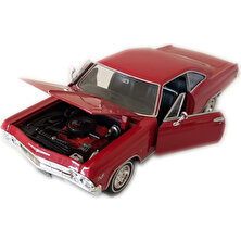 Welly 1965 Chevrolet Impala SS396 1/24-27 Ölçek Kırmızı Model Oyuncak Araba