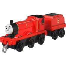 Thomas & Friends™ Trackmaster Sür-Bırak Büyük Tekli Trenler, James, Kırmızı-Siyah Vagonlu Oyuncak Lokomotif Tren, FXX21