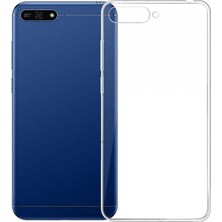Tekno Grup Huawei Y6 2018 Kılıf Darbe Emici Süper Silikon Kılıf Şeffaf + Nano Ekran Koruyucu