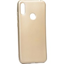 Tekno Grup Huawei Y6s 2019 Kılıf Mat Premium Silikon Kılıf Gold + Nano Ekran Koruyucu