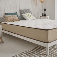 Heyner Tek Kişilik Linen Series  Visco Yatak Lüx   Keten Kumaşlı Visco Yatak 80 x 190 cm