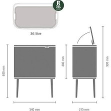 Brabantia Bo Touch Dokunmatik Kapak Çöp Kutusu Platinium 36 lt