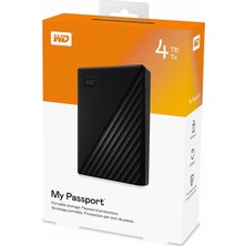 Wd My Passport 4tb 2.5 Inc USB 3.2 Siyah Taşınabilir Disk WDBPKJ0040BBK-WESN