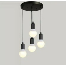 Riolight  Retro Metal Dörtlü Sarkıt Avize