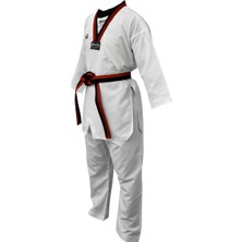Dragon 13110 Pum Yaka - Siyah Kırmızı Yaka Taekwondo Elbisesi 180