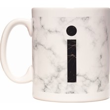 Rock'n Fox Baş Harf I Harfli Kişiye Özel Mermer Tasarımlı Kupa Bardak