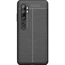 Microcase Xiaomi Mi Note 10 - Mi Note 10 Pro Leather Tpu Silikon Kılıf - Siyah