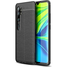 Microcase Xiaomi Mi Note 10 - Mi Note 10 Pro Leather Tpu Silikon Kılıf - Siyah