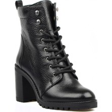 FootCourt Siyah Kadın Deri Bot