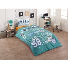 Kristal Kapitoneli Nevresim Takımı Sporty Mint Tek Kişilik Genç Desen