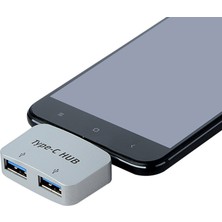 Alfais 4493 Type-C To USB 3.0 2 Port Hub 3.1 Dönüştürücü