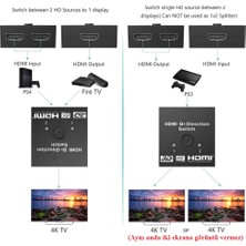 Alfais 4494 2 Port Çift Yönlü HDMI Switch Splitter