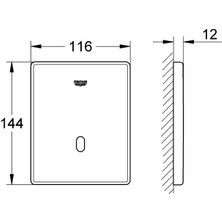 Grohe Fotoselli Pisuar Valf Kapağı Ankastre Sistem Pilli 37324SD1