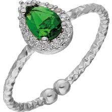 Glorria Gümüş Damla Anturaj Yüzük