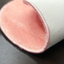 Sarar 120 x 120-Cm Yuvarlak Düz Renk Peluş Pofuduk Kaymaz Jel Taban Pembe Renk Halı