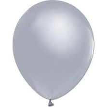 Balonevi Metalik Gümüş Balon 12 Inch 10'lu