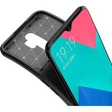 Gpack Oppo A9 2020 Kılıf Negro Karbon Dizayn Silikon + Nano Glass Siyah