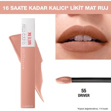 Maybelline New York Super Stay Matte Ink Likit Mat Ruj - 55 Driver - Nude