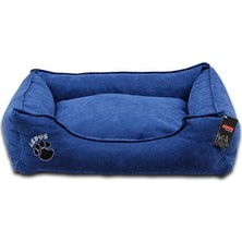 Lepus Soft Fermuarlı Köpek Yatağı Mavi XL 27 x 92 x 68 cm