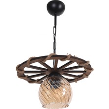 Vedemo Tekerlek Halatlı Rustik Avize Tekli