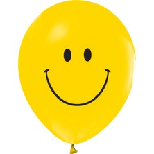 Balonevi Gülen Yüz Baskılı Balon 12 Inch 25 Adet