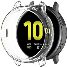 Microcase Samsung Galaxy Watch Active 2 44 mm Önü Açık Silikon Kılıf - Şeffaf