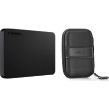 Toshiba Canvio Basic 1TB 2.5" Taşınabilir Disk HDTB410EK3AA + Addison HDD-136 HDD Kılıf Siyah