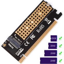 Alfais 4390 M.2 Nvme SSD Ngff To Pcie 3.0 X16 Adaptör M Key Kart Çevirici Dönüştürücü