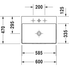 Duravit Durasquare Duraceram Batarya Banklı Çanak Lavabo 60 x 47 cm