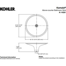 Kohler Kamala Bronz Döküm Çanak Lavabo