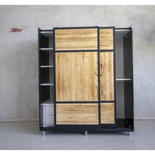 Deryawood Masif Ahşap Gardırop 200 cm