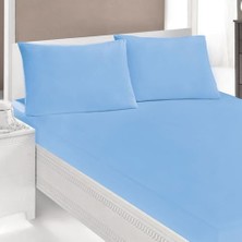 Ezgi Pamuk Lastikli Penye Çarşaf Battal Boy Mavi