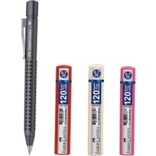 Faber-Castell Grip 2011 0.7 Versatil Kalem Kömür Grisi + 3 Adet 0.7 Min Uç