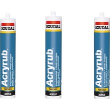 Soudal Acryrub Silikonize Mastik Siyah 3'lü