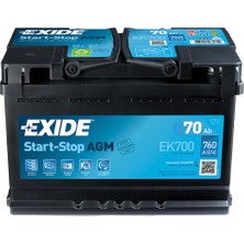 Exide Akü 12V 70 Ah Agm Start-Stop 760A (En)