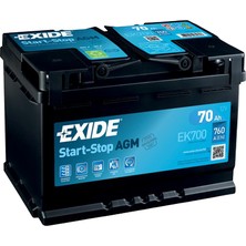 Exide Akü 12V 70 Ah Agm Start-Stop 760A (En)