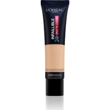 L'Oréal Paris Infaillible 24H Matte Cover Yüksek Kapatıcı Fondöten - 200 Golden Sand