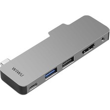 Wiwu USB C HUB T5 Type-C 5in1 Çoklayıcı Hub Gri