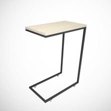 Pasific Home Callen Yan Sehpa, Metal Tekerlekli Yan Sehpa ,Meşe