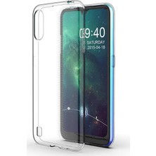 Gpack Samsung Galaxy A01 Kılıf Süper Silikon Koruma + Nano Glass Şeffaf